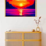 Malen nach Zahlen - Berge Meer und Sonnenaufgang - hochwertige Leinwand - Berge, Horizontal, Meer