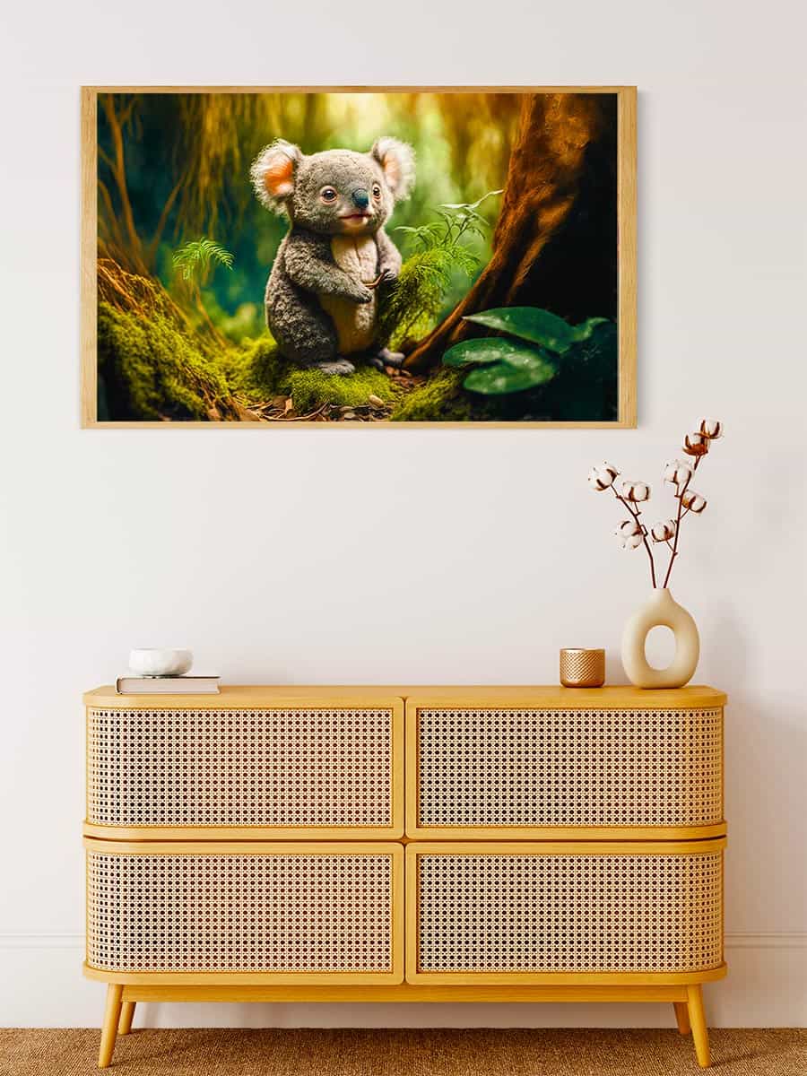 Malen nach Zahlen - Koalabär im Wald - hochwertige Leinwand - Bär, Horizontal, Koala, Tiere