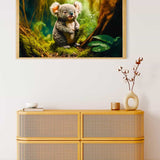 Malen nach Zahlen - Koalabär im Wald - hochwertige Leinwand - Bär, Horizontal, Koala, Tiere