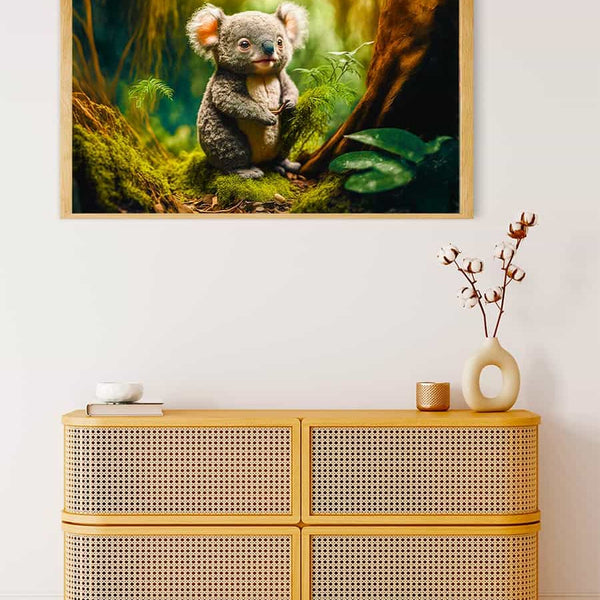 Malen nach Zahlen - Koalabär im Wald - hochwertige Leinwand - Bär, Horizontal, Koala, Tiere