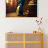 Malen nach Zahlen - Pinguin mit Hut - hochwertige Leinwand - Horizontal, Pinguin, Tiere