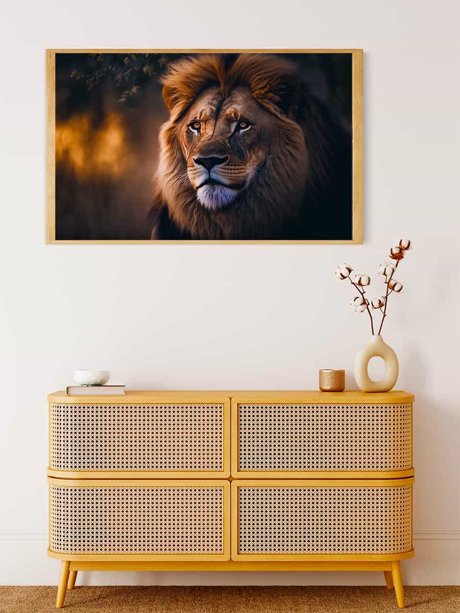 Malen nach Zahlen - Beeindruckender Löwe - hochwertige Leinwand - Horizontal, Löwe, Tiere