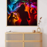 Malen nach Zahlen - Der Strandtanz - hochwertige Leinwand - Abstrakt, Abstrakte Kunst, Menschen, Quadratisch, strand, trendbilder