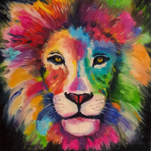 Löwe, Lion King - Malen nach Zahlen - hochwertige Leinwand - 3fuer2, alfonso, Hoch, löwe, modern, quadratisch, Tiere, woo_import_1, zusatz