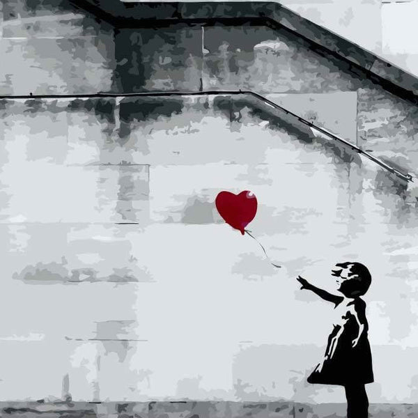 Mädchen mit Ballon, Banksy - Banksy - hochwertige Leinwand - 3fuer2, Bestseller, exclude, horizontal, Mittel, Streetart
