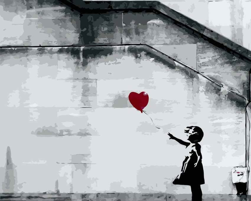 Mädchen mit Ballon, Banksy - Banksy - hochwertige Leinwand - 3fuer2, Bestseller, exclude, horizontal, Mittel, Streetart