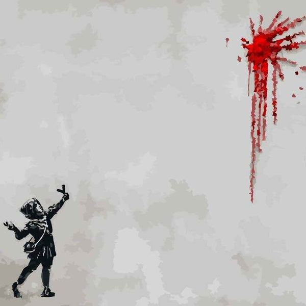Mädchen mit Kutschi, Banksy - Banksy - hochwertige Leinwand - 3fuer2, Einfach, exclude, horizontal, Streetart