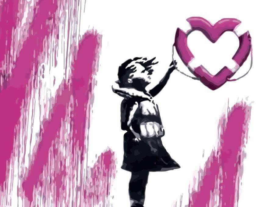 Mädchen mit Rettungsring, Banksy - Banksy - hochwertige Leinwand - 3fuer2, Bestseller, Einfach, exclude, horizontal, Streetart