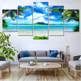 Malen nach Zahlen 5 teilig - Karibiktraum, Insel im Meer - hochwertige Leinwand - multi5, neue_bilder
