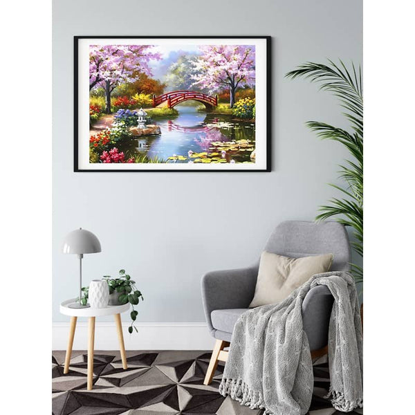 Malen nach Zahlen - Kirschbaumpark - hochwertige Leinwand - besteller, landschaft, neue_bilder