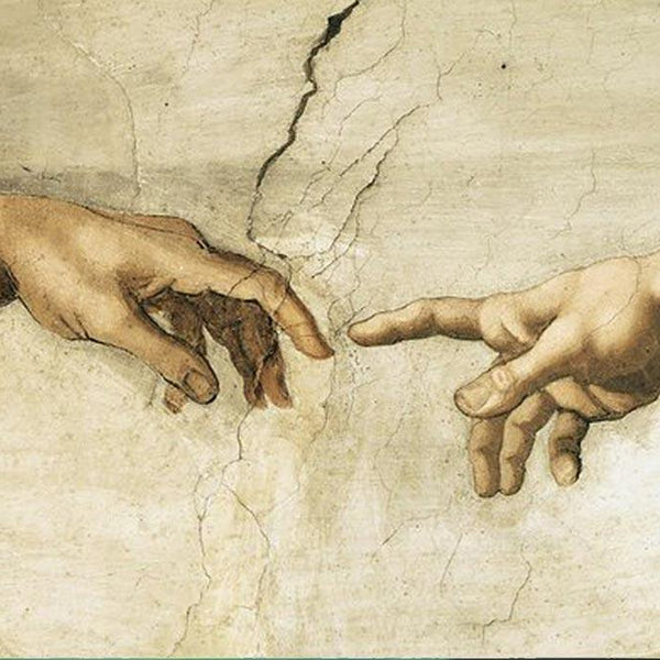 Michelangelo, Die Erschaffung Adams - Klassiker - hochwertige Leinwand - 3fuer2, exclude, Horizontal, Klassische Kunst, Mittel