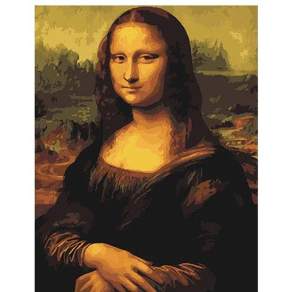 Mona Lisa - Malen nach Zahlen - hochwertige Leinwand - Menschen, vertikal