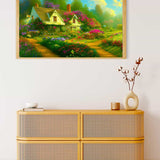 Malen nach Zahlen - Blumiges Waldcottage - hochwertige Leinwand - Horizontal, Natur, Wald