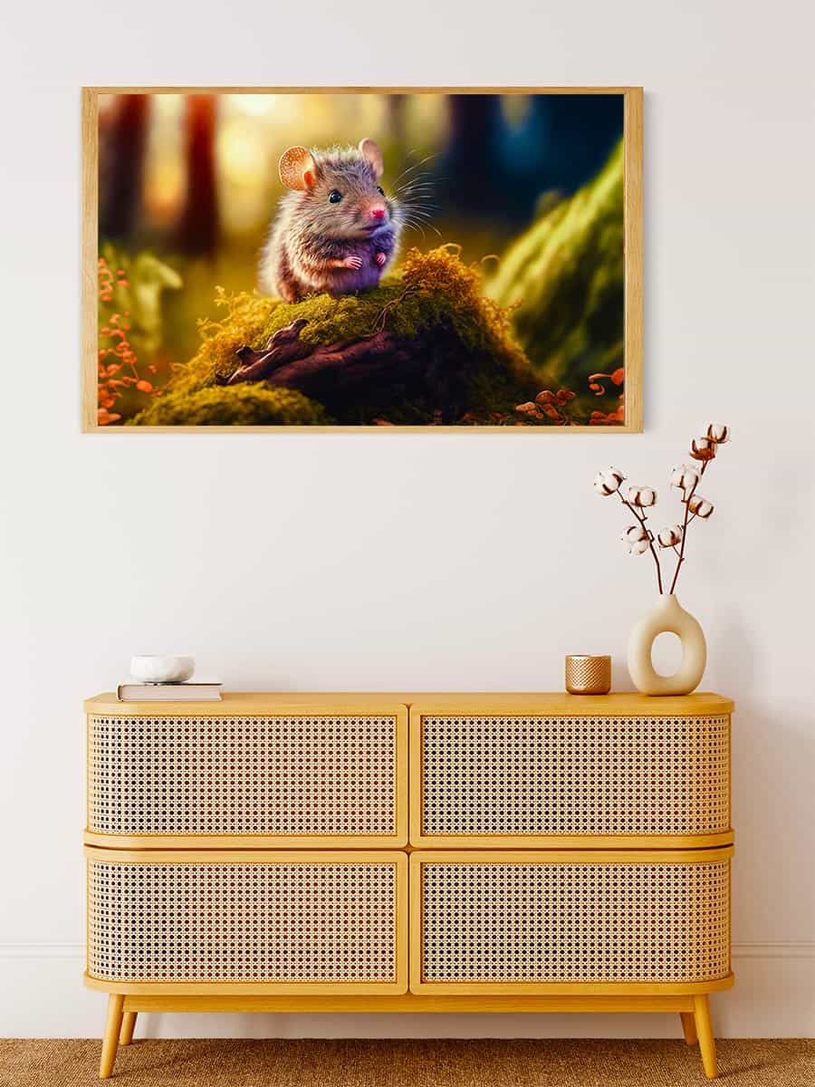 Malen nach Zahlen - Waldmaus - hochwertige Leinwand - Horizontal, Maus, Tiere