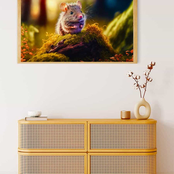 Malen nach Zahlen - Waldmaus - hochwertige Leinwand - Horizontal, Maus, Tiere