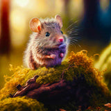 Malen nach Zahlen - Waldmaus - hochwertige Leinwand - Horizontal, Maus, Tiere