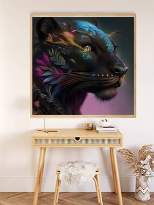Malen nach Zahlen - Panter Portrait - hochwertige Leinwand - Panter, Quadratisch, Tiere, trendbilder