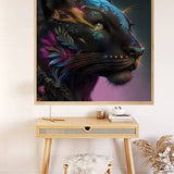 Malen nach Zahlen - Panter Portrait - hochwertige Leinwand - Panter, Quadratisch, Tiere, trendbilder