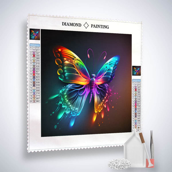Diamond Painting Rainbow Butterfly Kit with Paint by Numbers Canvas and Tools
