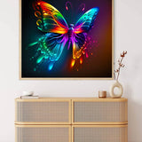 Malen nach Zahlen - Regenbogenschmetterling - hochwertige Leinwand - Quadratisch, schmetterling, schmetterlinge, Tiere, trendbilder