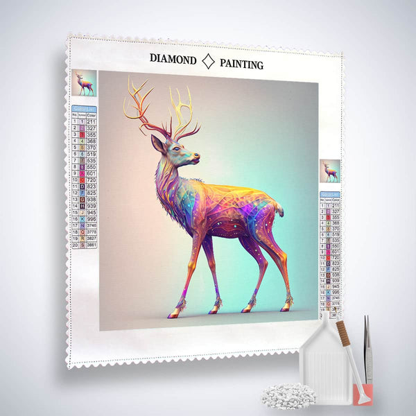 Diamond Painting Neon Deer Kit with Professional Canvas, Enhanced Acrylic Diamonds, Application Pen, and Tweezers for Paint by Numbers