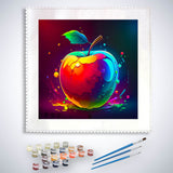 Malen nach Zahlen - Apfel, Splash - hochwertige Leinwand - Abstrakt, Abstrakte Kunst, obst, Quadratisch, trendbilder