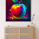 Malen nach Zahlen - Apfel, Splash - hochwertige Leinwand - Abstrakt, Abstrakte Kunst, obst, Quadratisch, trendbilder