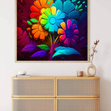 Malen nach Zahlen - Blumen, Farbexplosion - hochwertige Leinwand - Abstrakt, Abstrakte Kunst, Blume, Blumen, Quadratisch, trendbilder
