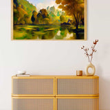Malen nach Zahlen - Waldsee, Abstrakt - hochwertige Leinwand - Horizontal, Landschaft