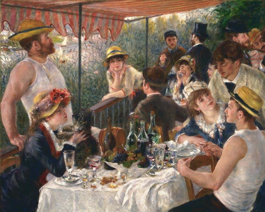 Pierre Auguste Renoir, Mittagessen auf dem Boot - Klassiker - hochwertige Leinwand - 3fuer2, exclude, Hoch, Horizontal, Klassische Kunst