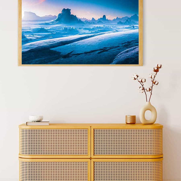 Malen nach Zahlen - Eiswüste - hochwertige Leinwand - Horizontal, Landschaft, Winter