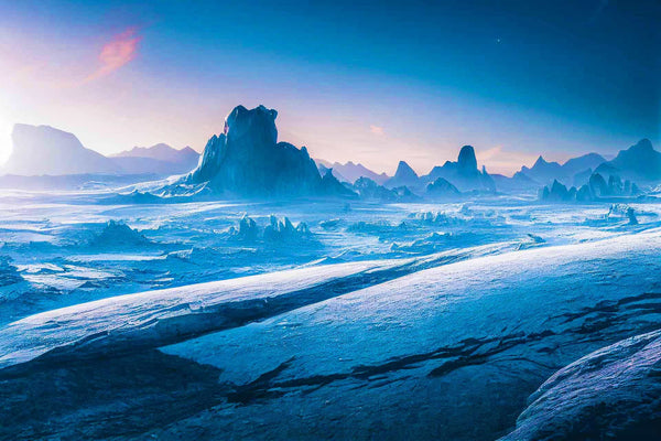 Malen nach Zahlen - Eiswüste - hochwertige Leinwand - Horizontal, Landschaft, Winter