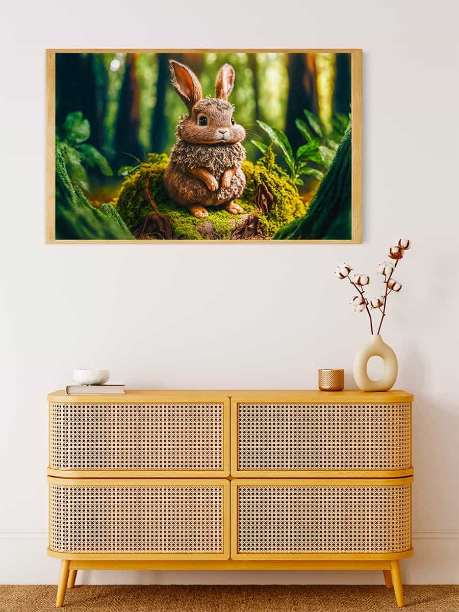 Malen nach Zahlen - Häschen im Wald - hochwertige Leinwand - Hase, Horizontal, Tiere