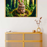 Malen nach Zahlen - Häschen im Wald - hochwertige Leinwand - Hase, Horizontal, Tiere