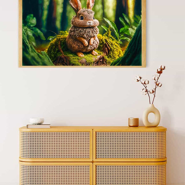 Malen nach Zahlen - Häschen im Wald - hochwertige Leinwand - Hase, Horizontal, Tiere