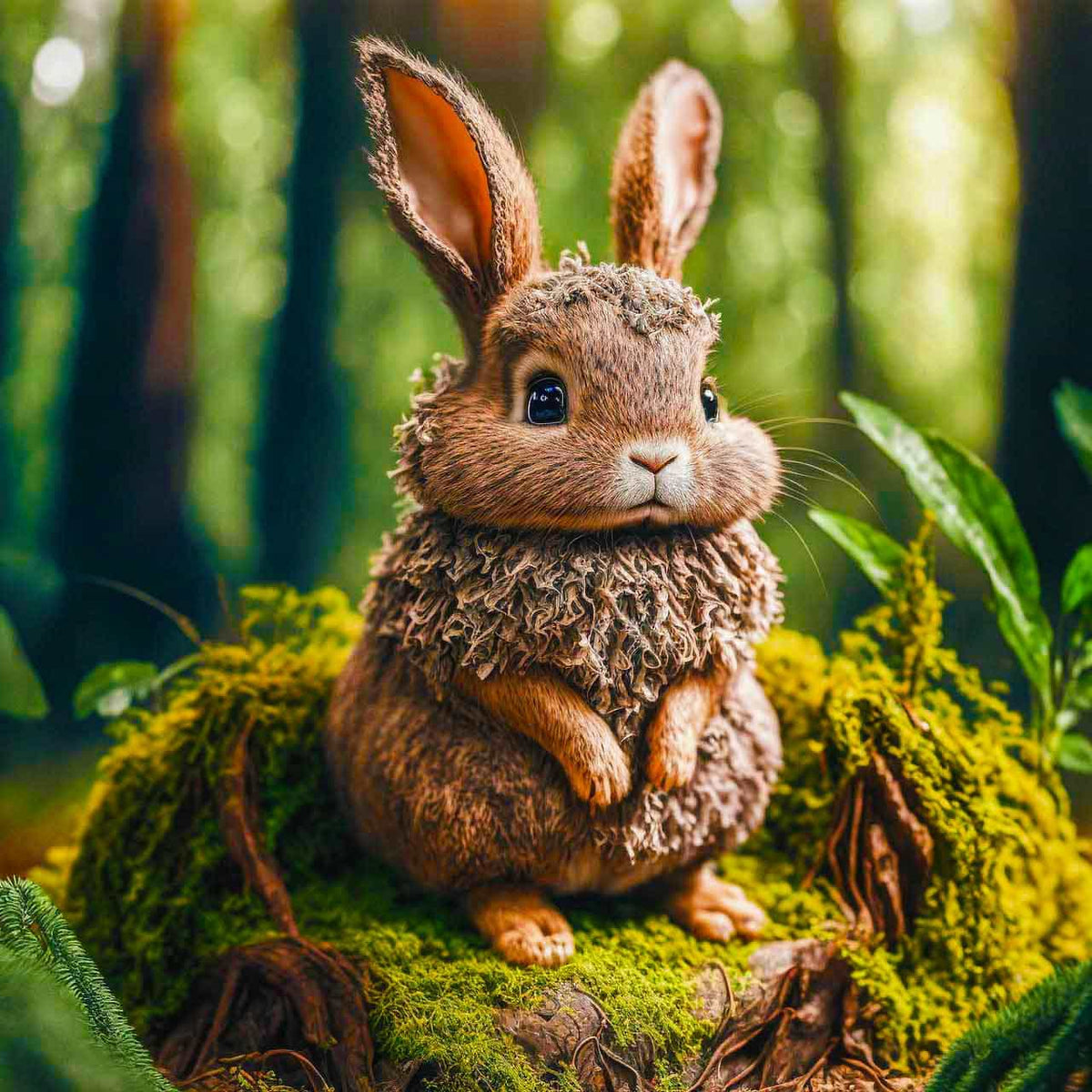 Malen nach Zahlen - Häschen im Wald - hochwertige Leinwand - Hase, Horizontal, Tiere
