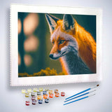 Malen nach Zahlen - Fuchsportait - hochwertige Leinwand - Fuchs, Horizontal, Tiere
