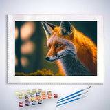 Malen nach Zahlen - Fuchsportait - hochwertige Leinwand - Fuchs, Horizontal, Tiere
