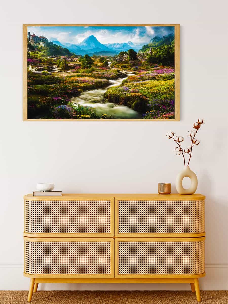 Malen nach Zahlen - Blumige Dörfer - hochwertige Leinwand - Horizontal, Landschaft