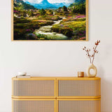 Malen nach Zahlen - Blumige Dörfer - hochwertige Leinwand - Horizontal, Landschaft