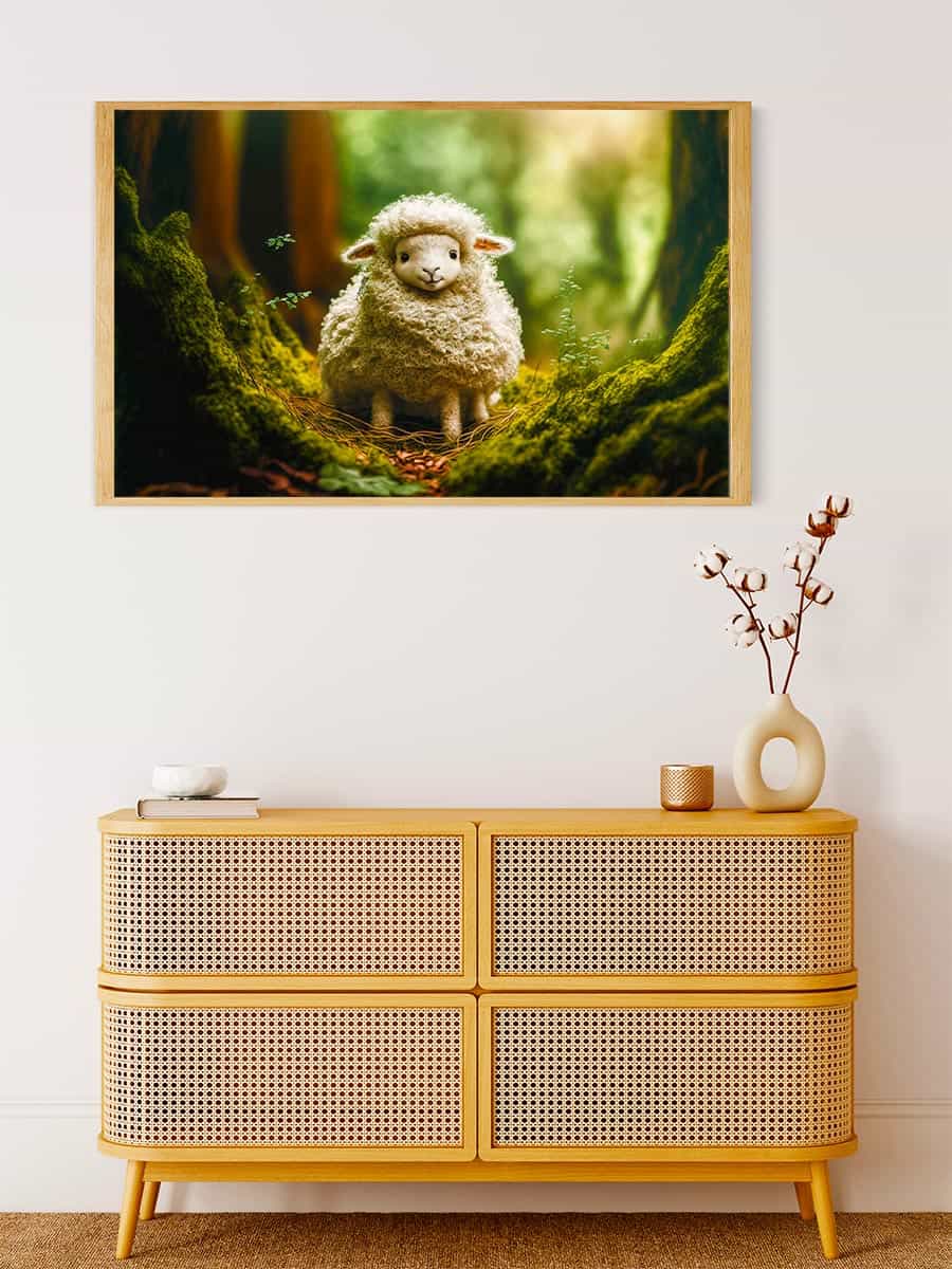 Malen nach Zahlen - Schäfchen im Wald - hochwertige Leinwand - Horizontal, Schaf, Tiere