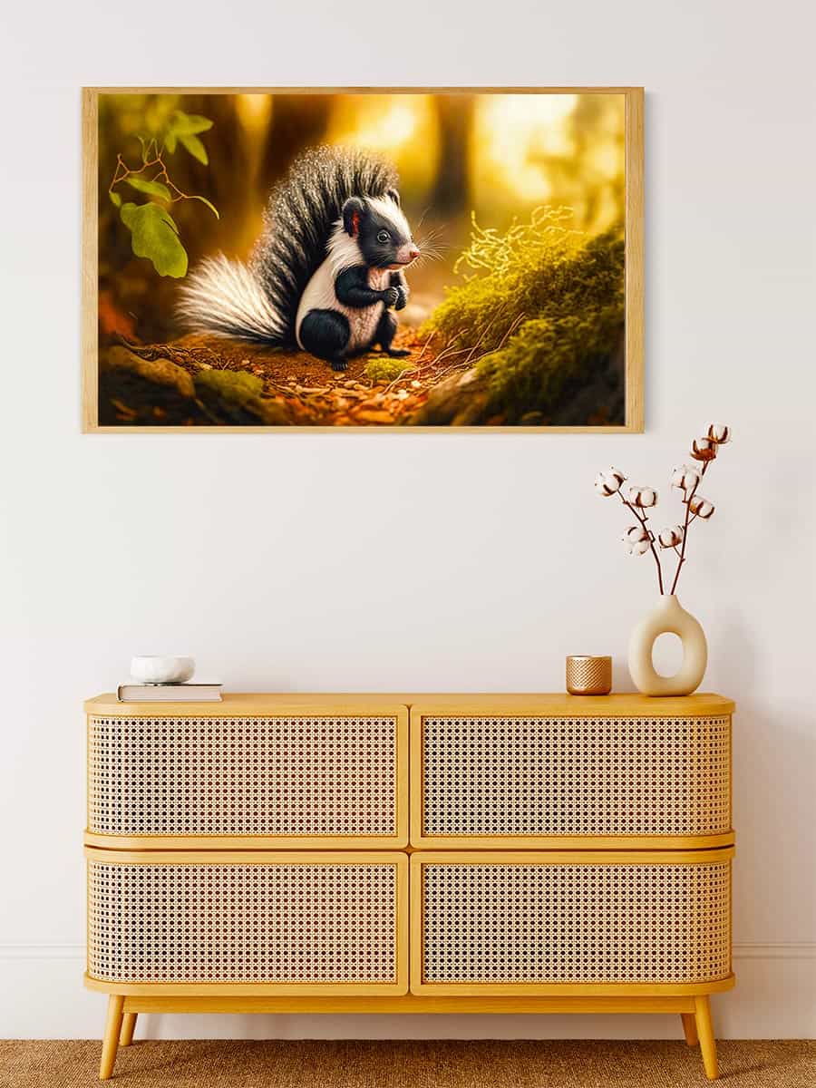 Malen nach Zahlen - Niedliches Stinktier - hochwertige Leinwand - Horizontal, Stinktier, Tiere