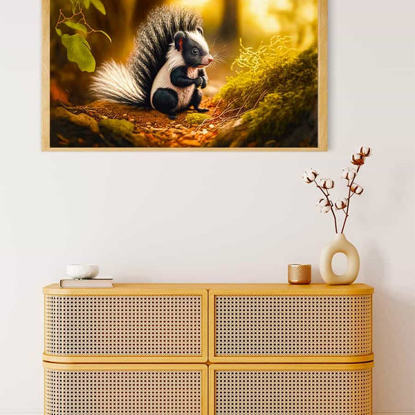 Malen nach Zahlen - Niedliches Stinktier - hochwertige Leinwand - Horizontal, Stinktier, Tiere