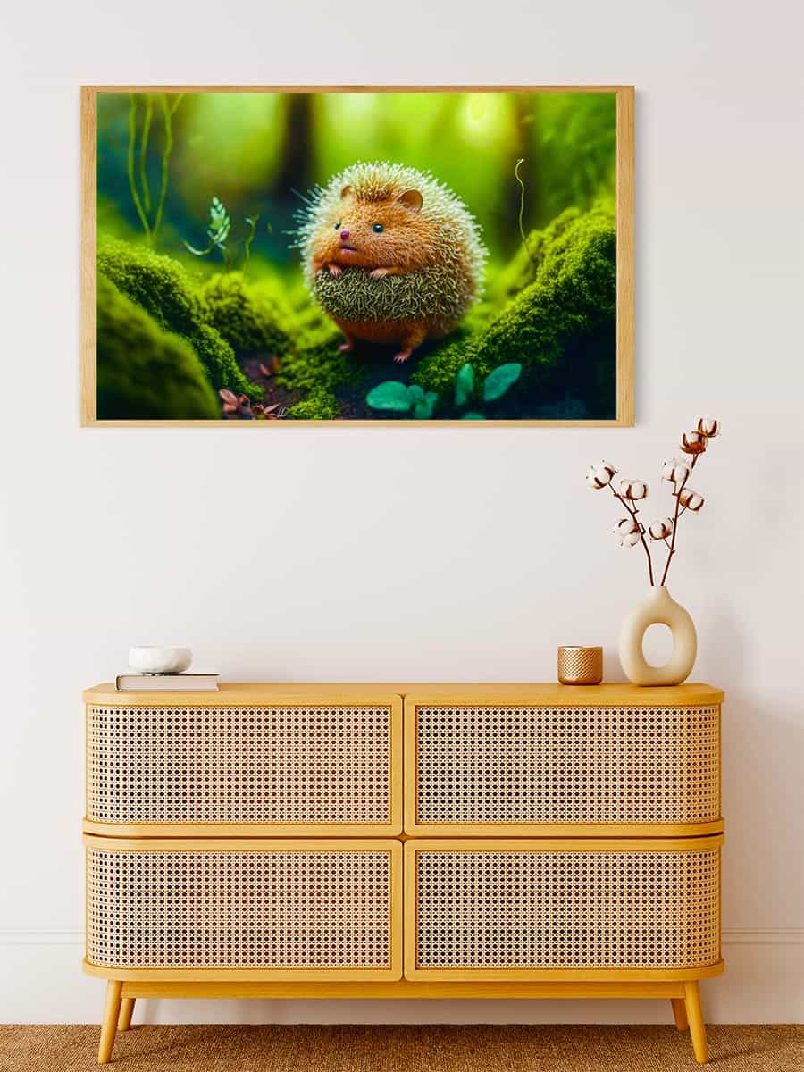 Malen nach Zahlen - Kleiner Igel im Wald - hochwertige Leinwand - Horizontal, Igel, Tiere