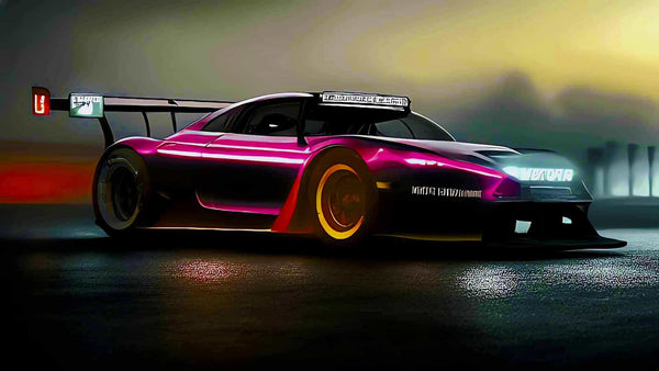 Malen nach Zahlen - Sportauto im Rennen - hochwertige Leinwand - Auto, Horizontal