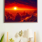 Malen nach Zahlen - Winterwunderland, Sonnenaufgang - hochwertige Leinwand - Horizontal, Landschaft, Winter