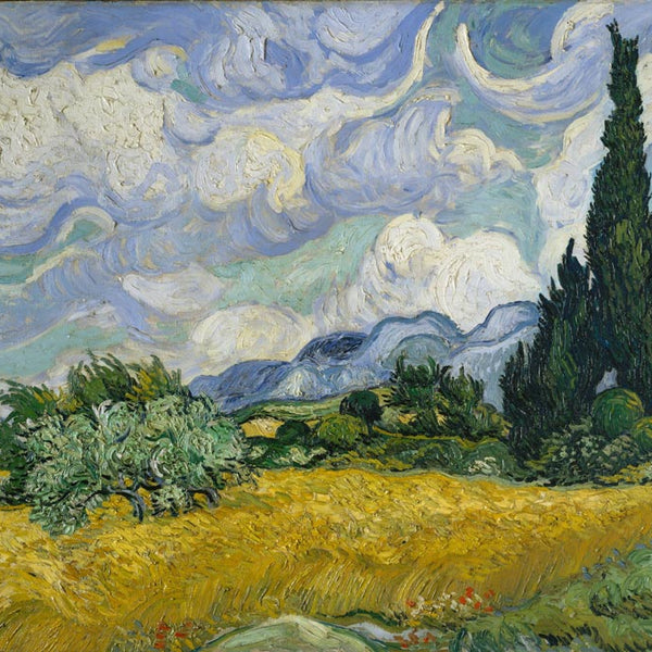 Vincent van Gogh, Weizenfeld - Klassiker - hochwertige Leinwand - 3fuer2, exclude, Hoch, Horizontal, Klassische Kunst