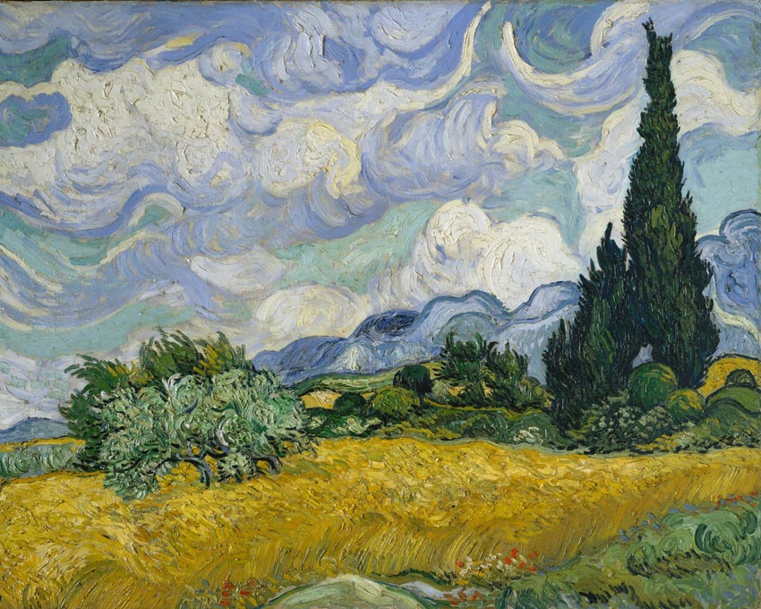 Vincent van Gogh, Weizenfeld - Klassiker - hochwertige Leinwand - 3fuer2, exclude, Hoch, Horizontal, Klassische Kunst