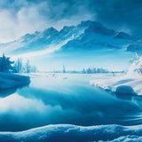 Malen nach Zahlen - Eissee in den Bergen - hochwertige Leinwand - Horizontal, Landschaft, Winter