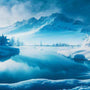 Malen nach Zahlen - Eissee in den Bergen - hochwertige Leinwand - Horizontal, Landschaft, Winter